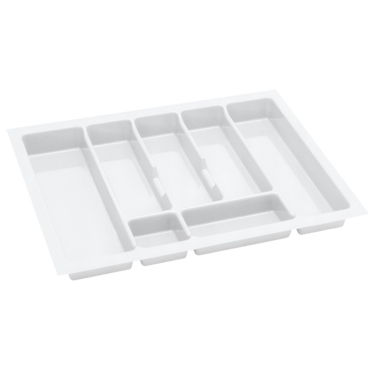 Suport organizare tacamuri Uni, alb, pentru latime exterioara corp 700 mm, montabil in sertar de bucatarie, 630x430 mm