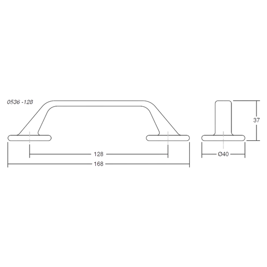 Mâner pentru mobilier, Oto, L:168