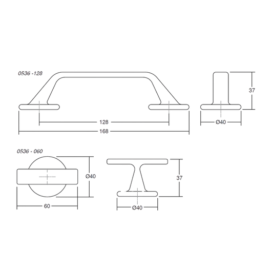 Buton pentru mobilier, Oto, 60x37
