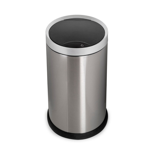 Coș de gunoi circular pentru exterior, deschizător de capac cu senzor de mișcare, 20L, oțel