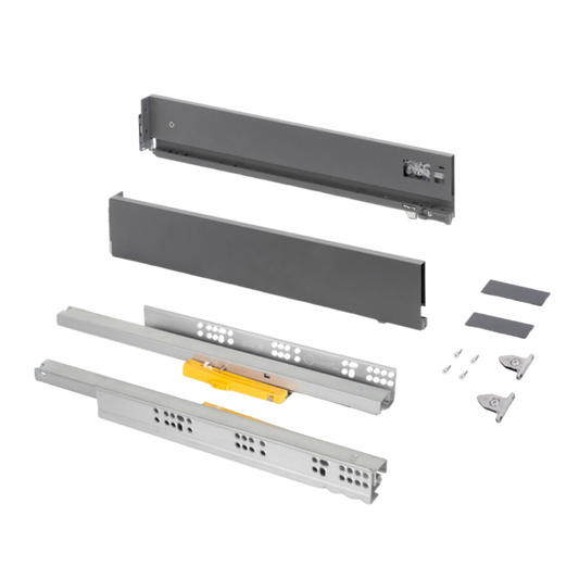 Sertar Vertex Push 500mm , H93mm, 3D, soft close, extragere totala, 40kg, antracit