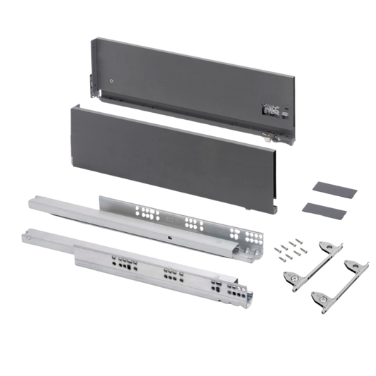 Sertar Vertex 400mm, H178mm, pal 18, 3D, soft close, extragere totala, 40kg, antracit