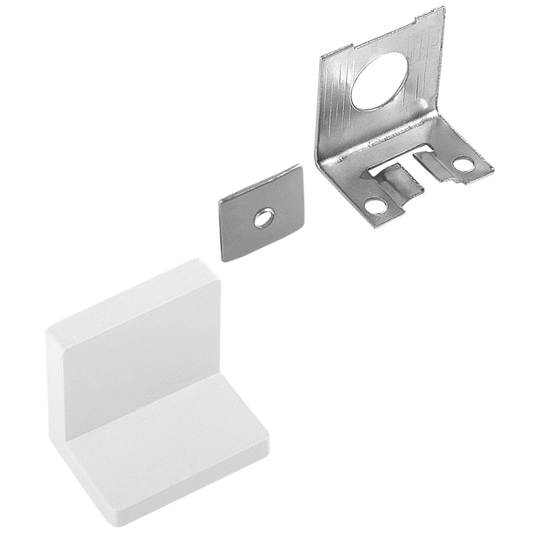 Colțar din tabla pentru corpuri suspendate, alb, 45 x 40 mm