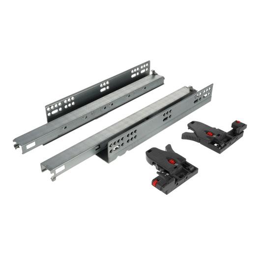 Riex NU80 Glisiere ascunse, extracție totală, amortizare, sincronizate, 40kg, 450mm, reglaj 3D