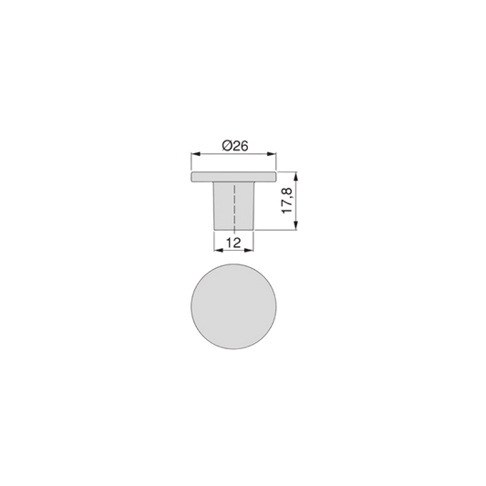 Buton mobila Bucuresti 26 mm, negru