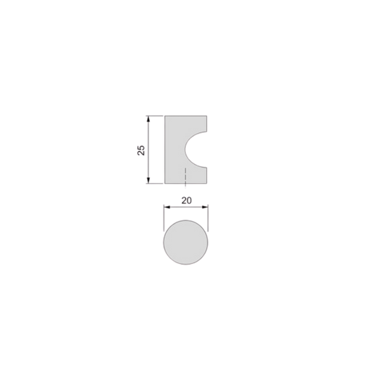 Buton mobilă Panama 20 mm titan