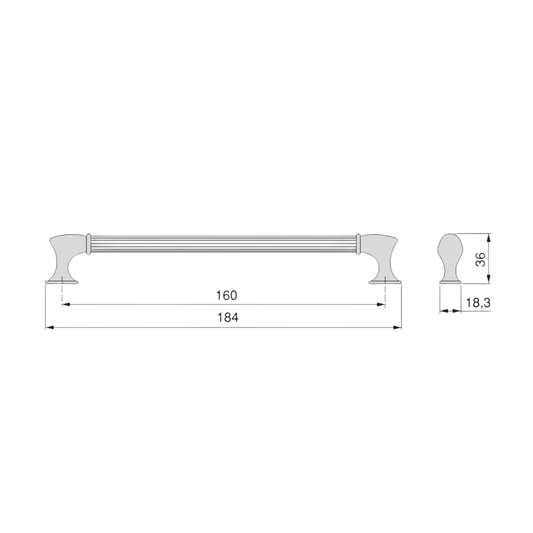 Mâner mobilier Suez distanța între găuri 160mm