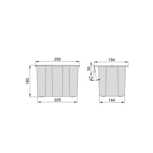 Coș de gunoi suspendat 1X5L, plastic, gri antracit