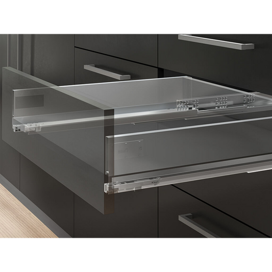 Sertar Vertex 350 mm, H131 mm, pal 18, soft close, 3D, extragere totala 40kg gri antracit