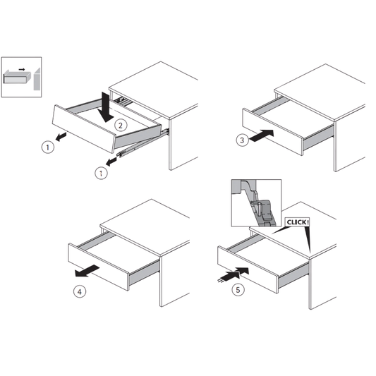 Sertar AvanTech YOU H187 – L350 mm Antracit – Hettich