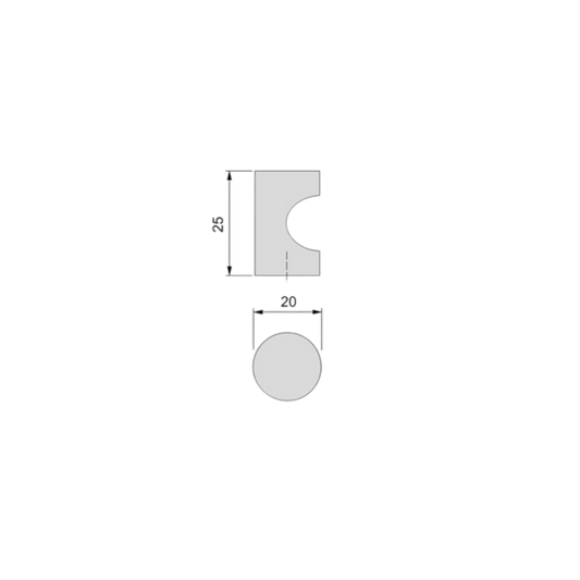 Buton mobilă Panama 20 mm negru
