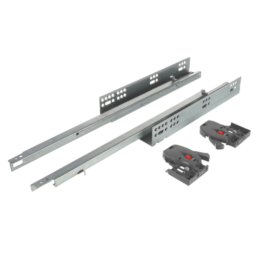 Riex NU30 Glisiere ascunse, extracție parțială, amortizare, 25 kg, 450 mm, reglaj 2D