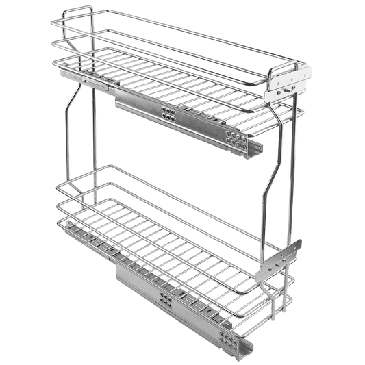 Coș Perfetta Linea, metal, crom, lateral-stanga, 105 x 470 x 470 mm