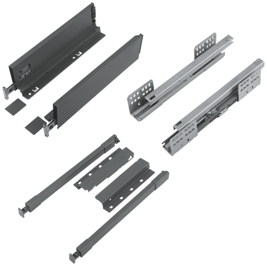 Sistem pentru sertar Teko Slim, metal, antracit, 40 kg, 450 x 199 mm